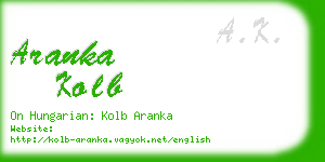 aranka kolb business card